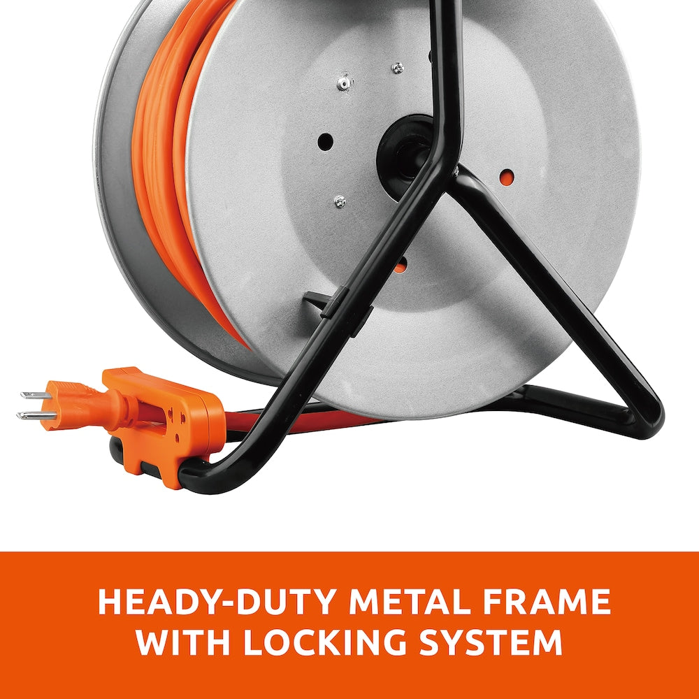75 ft. 12/3 Extension Cord Storage Reel with 4 Grounded Outlets and Overload Circuit Breaker