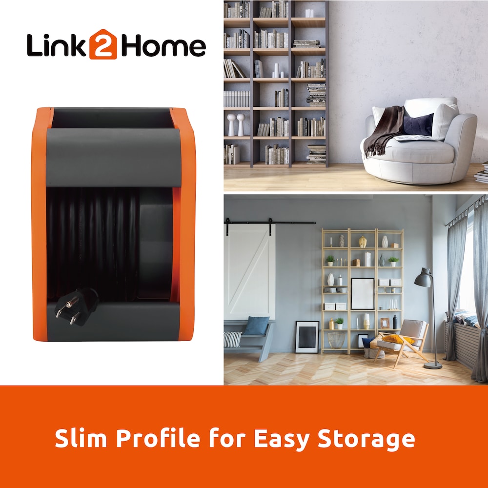 25 ft. 14/3 Extension Cord Reel with 2 USB Ports and 3 Grounded Outlets, and Overload Circuit Breaker