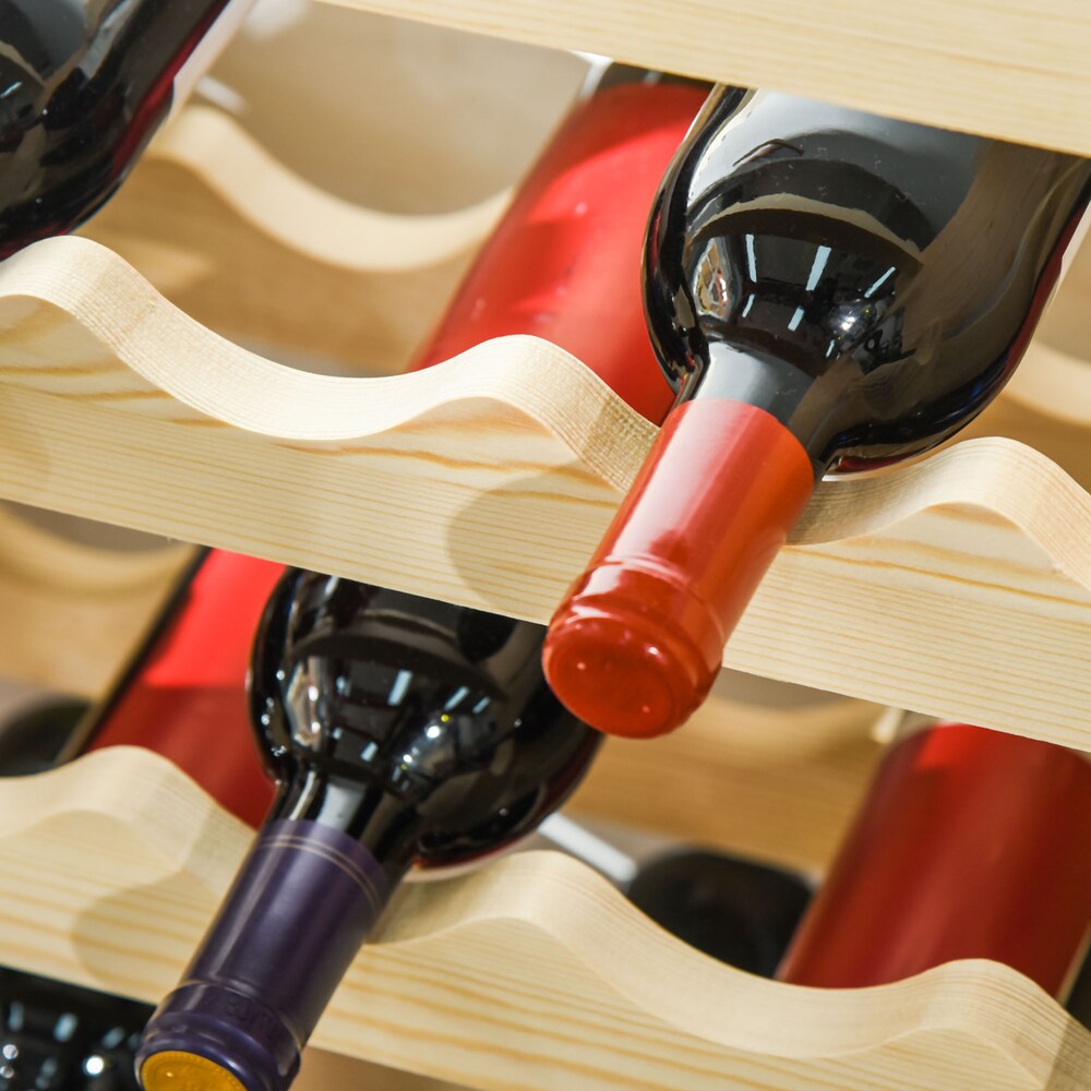 Freestanding 8-Tier Solid Wood Wine Rack Stackable Holder 72-Bottle