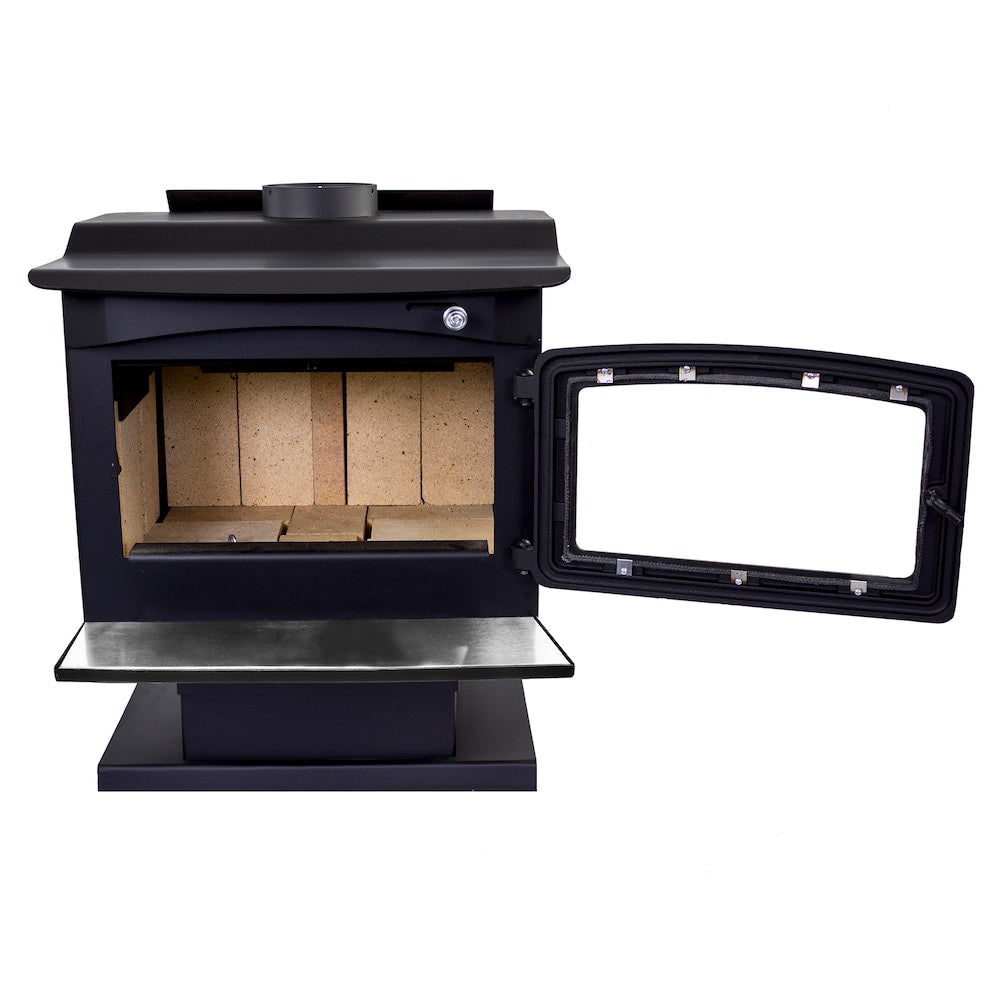 2,500 sq. ft. EPA Certified Pedestal Wood Stove with Stainless Steel Ash Lip