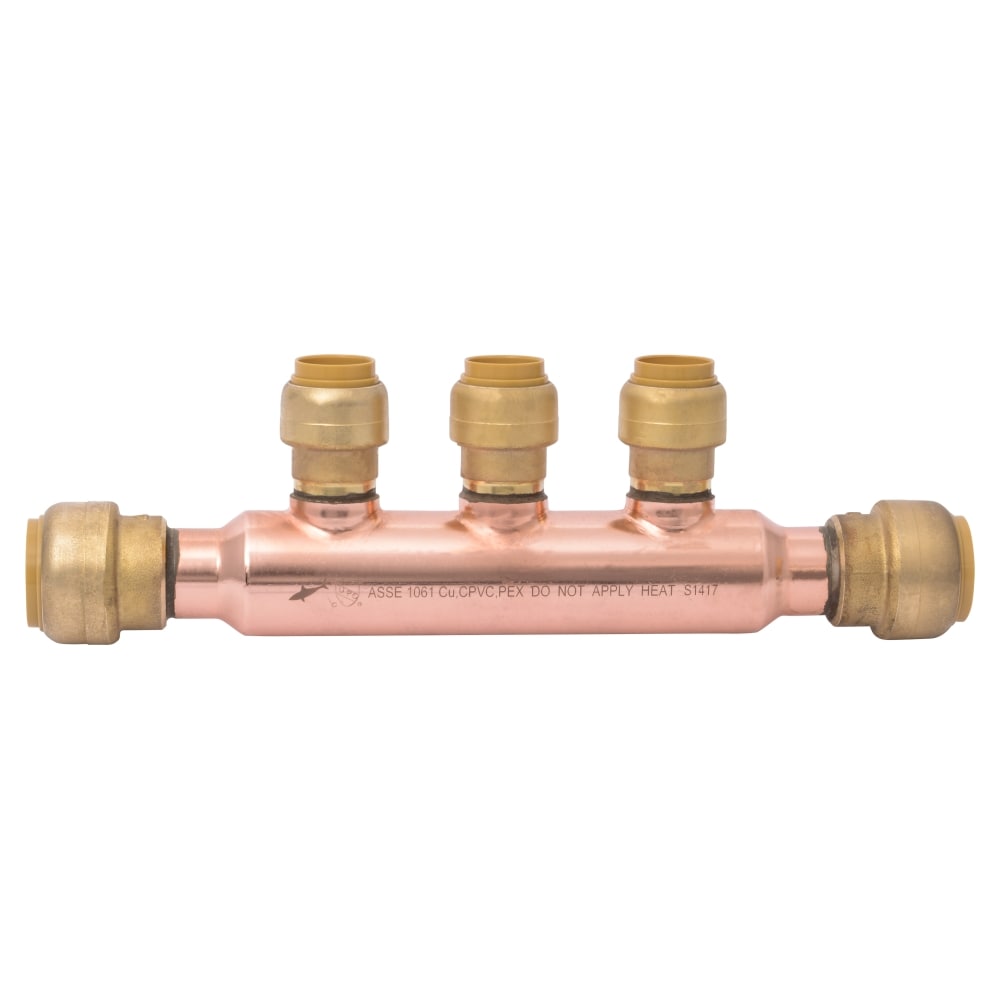 3/4 inch X 1/2 inch SharkBite 3 Port Manifold Open