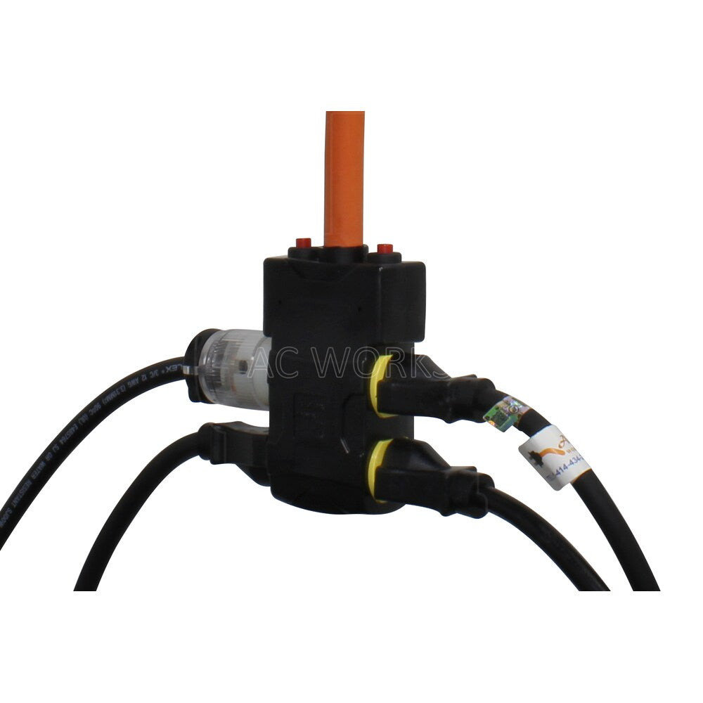 1.5FT L21-30P 30A 5-Prong Locking Plug to (4) Household Outlets with 20A Breakers