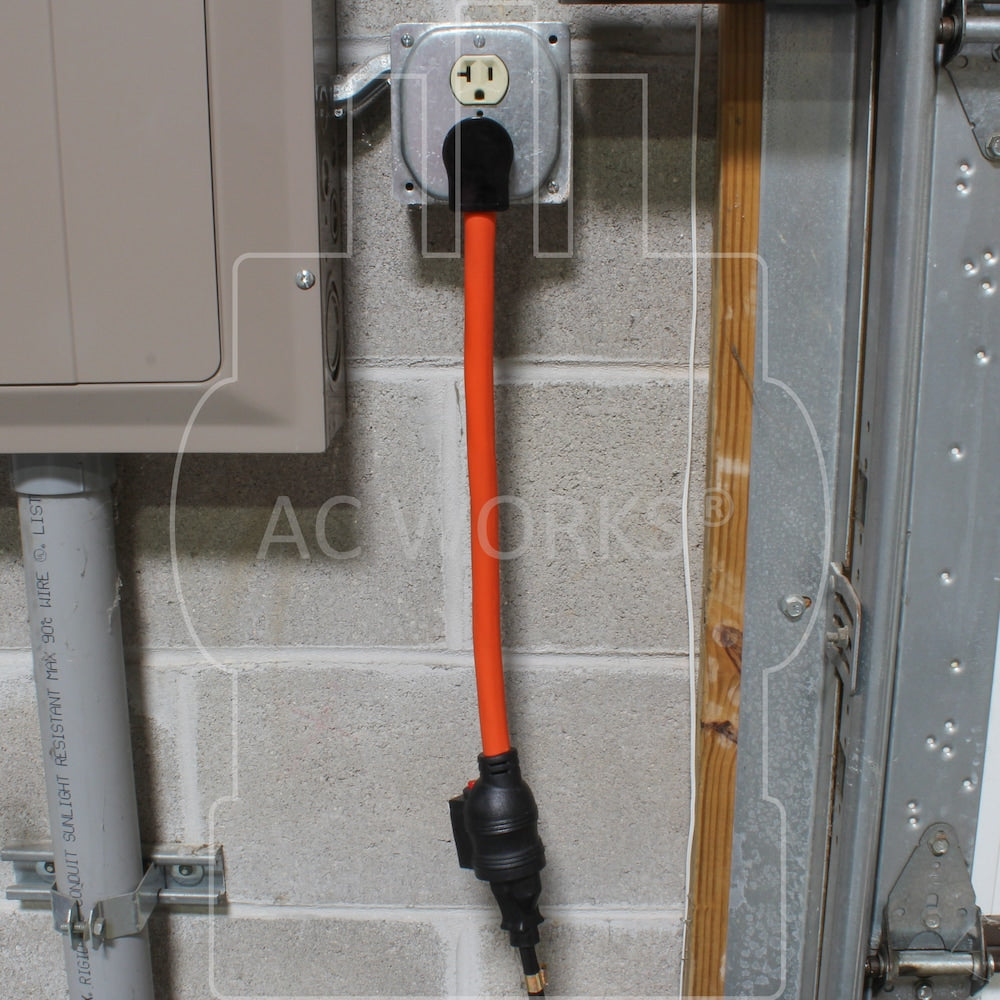 1FT 20A NEMA 5-20 Protective Outlet Extender with 20A Breaker