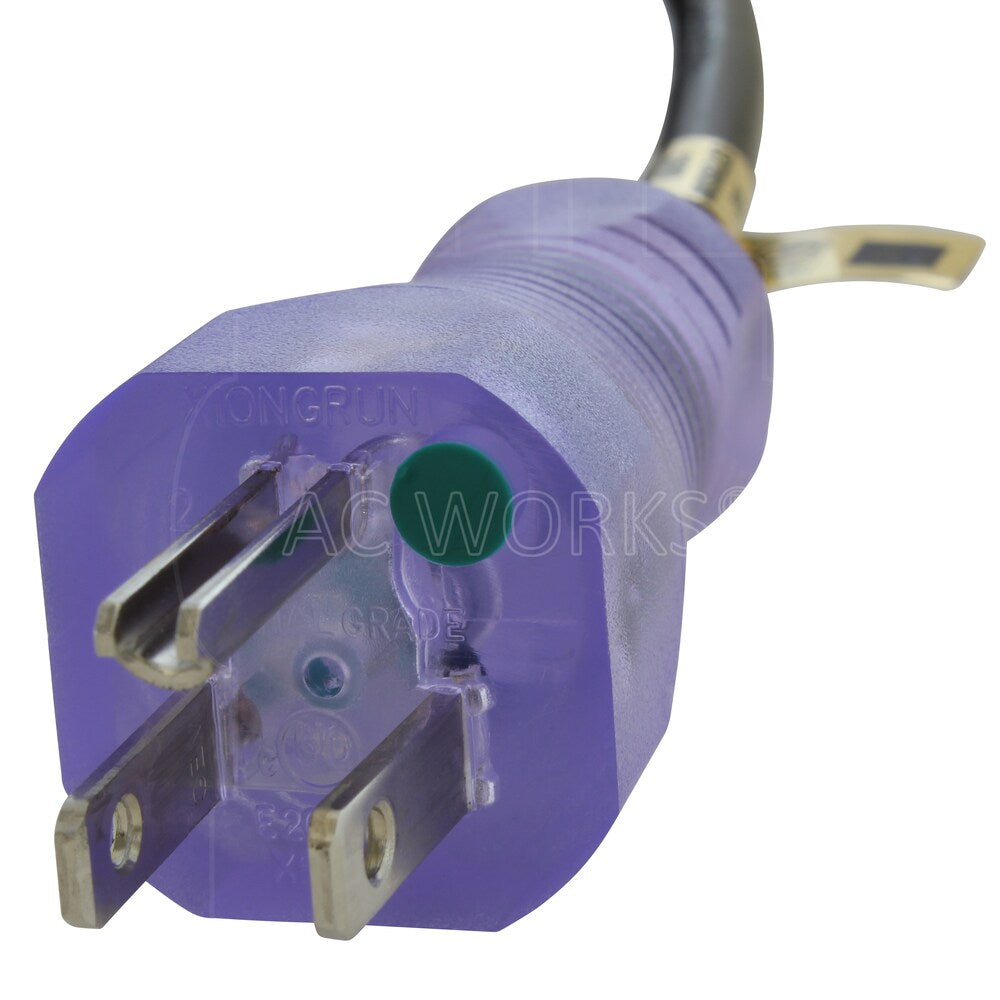 UP to 6.5ft 10A 18/3 Coiled Medical Grade Power Cord with Right C13 Connector