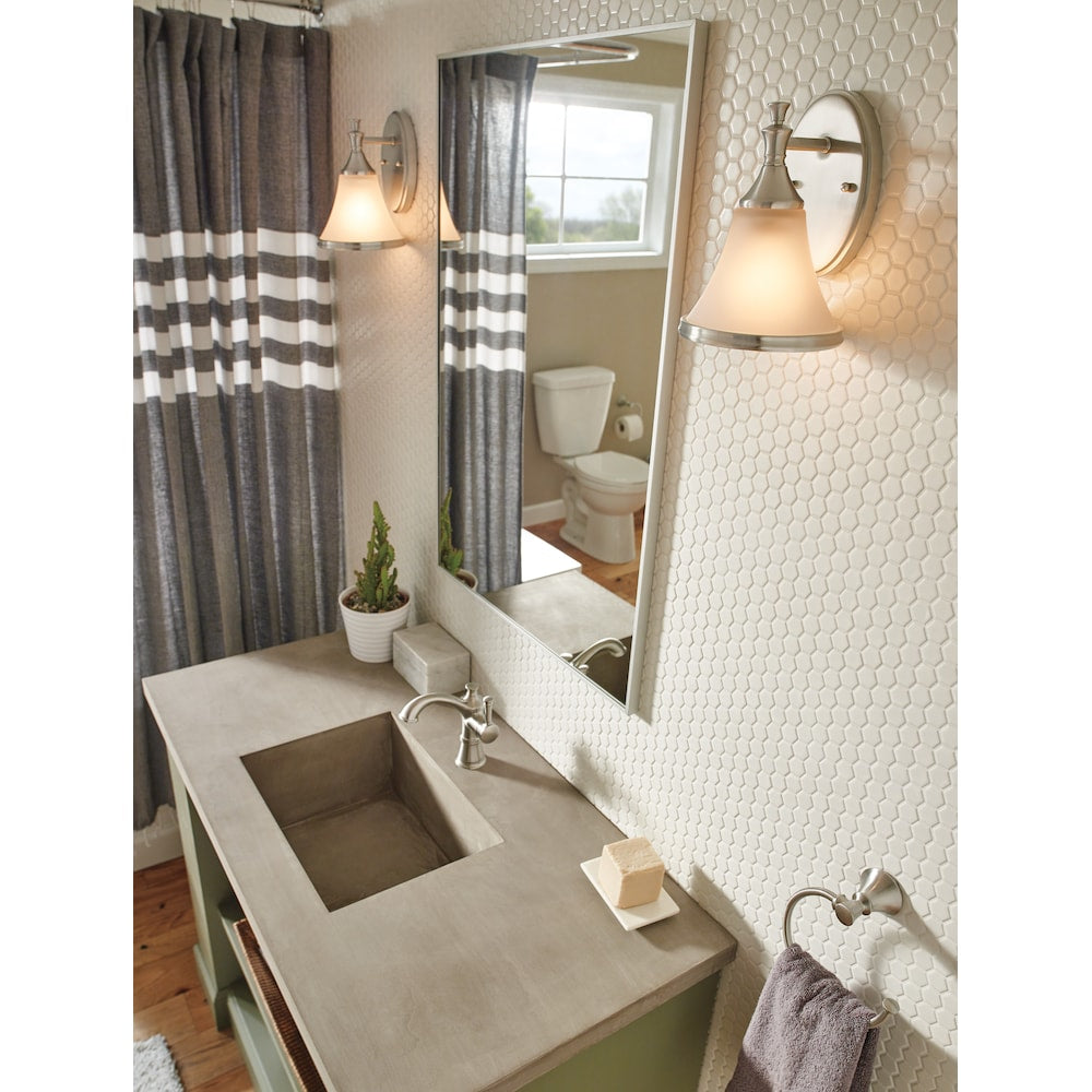 Valdosta Single Handle Single Hole Bathroom Sink Faucet Deck Mount in SpotShield Brushed Nickel