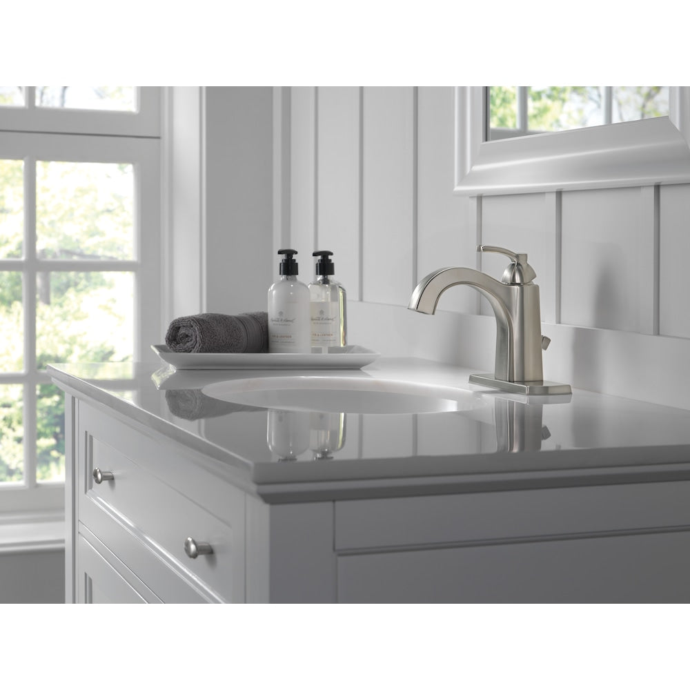 Flynn Single Handle Single Hole with Lever Centerset Bathroom Sink Faucet Deck Mount Stainless Steel