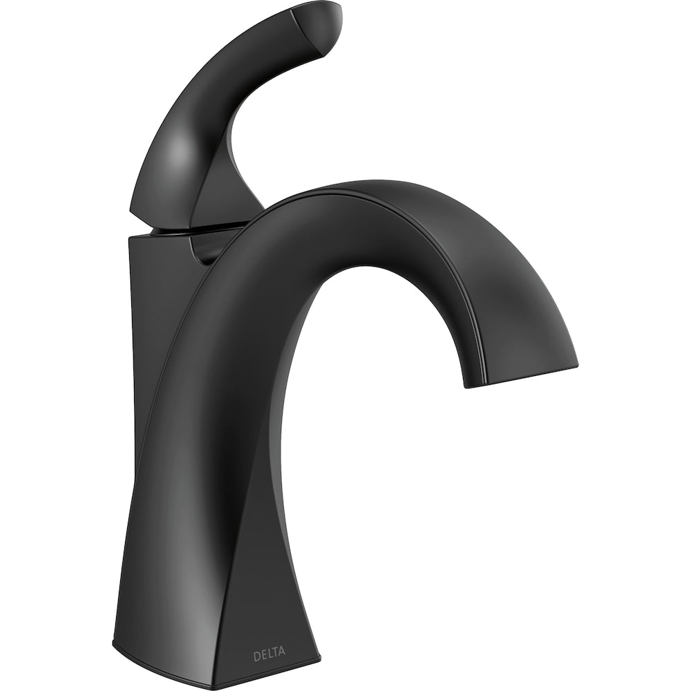 Robinet de lavabo de salle de bain à poignée unique Downing à montage sur pont, débit standard, noir mat