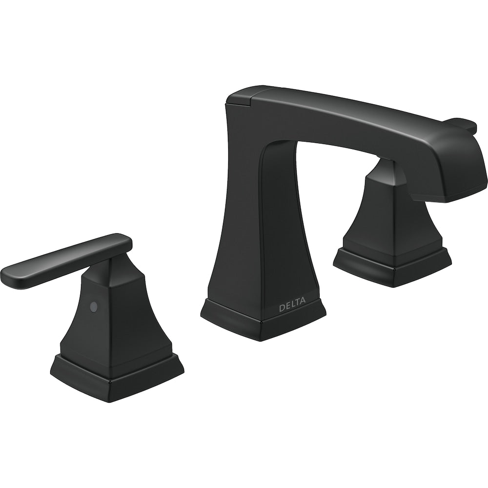 Ashlyn Two Handle Lever Widespread Bathroom Sink Faucet Deck Mount Standard Flow in Matte Black