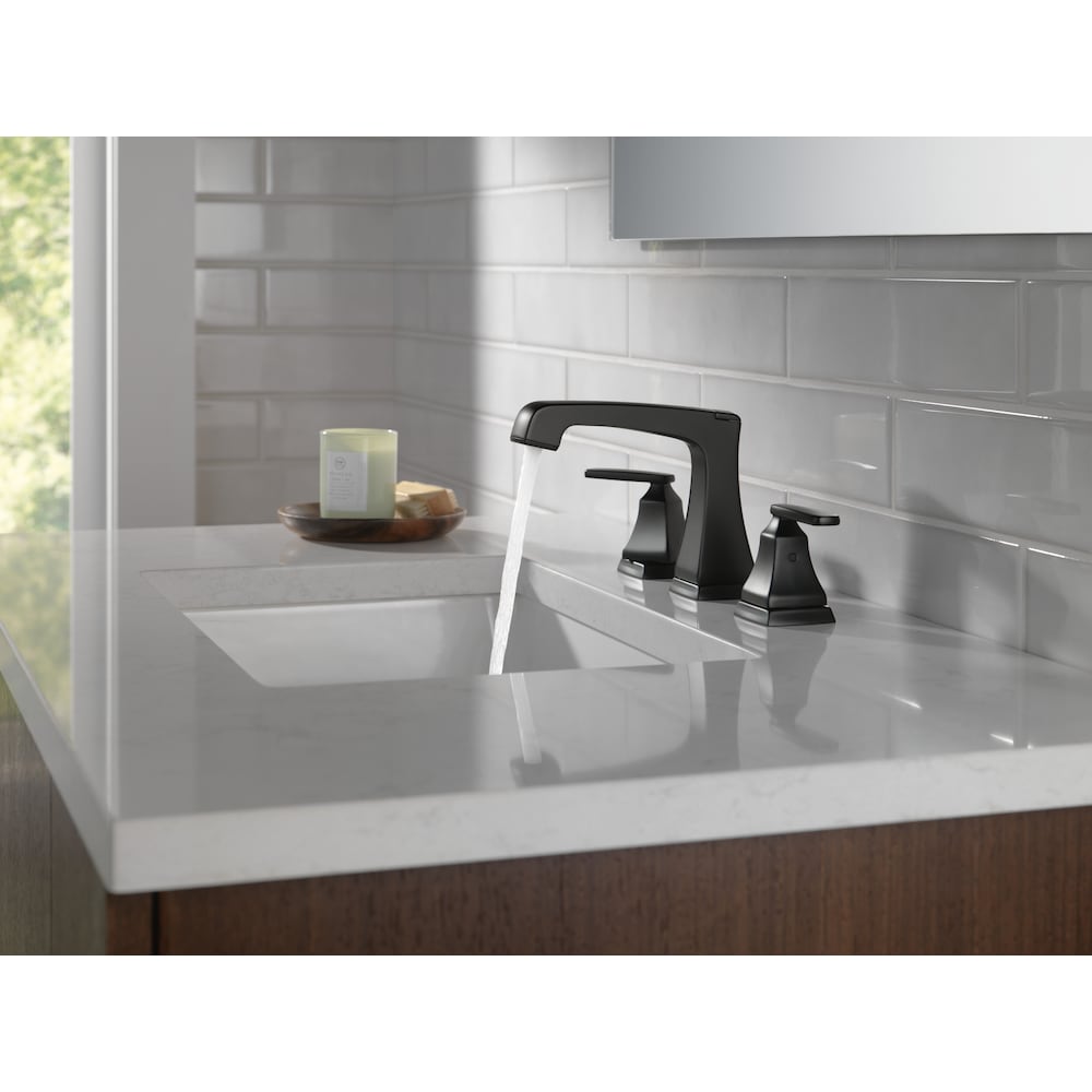 Ashlyn Two Handle Lever Widespread Bathroom Sink Faucet Deck Mount Standard Flow in Matte Black