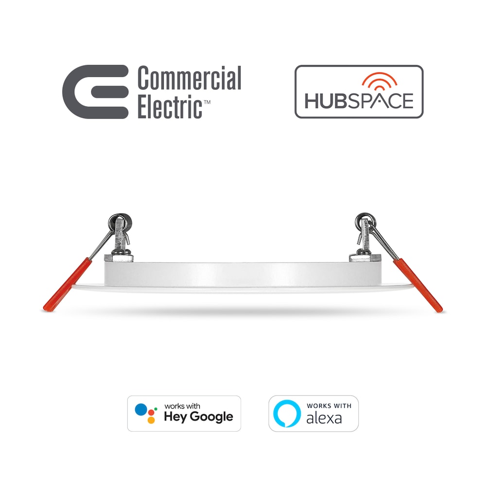 4-inch Smart Color Changing Tunable White Ultra Slim LED Recessed Lighting Kit Powered by Hubspace