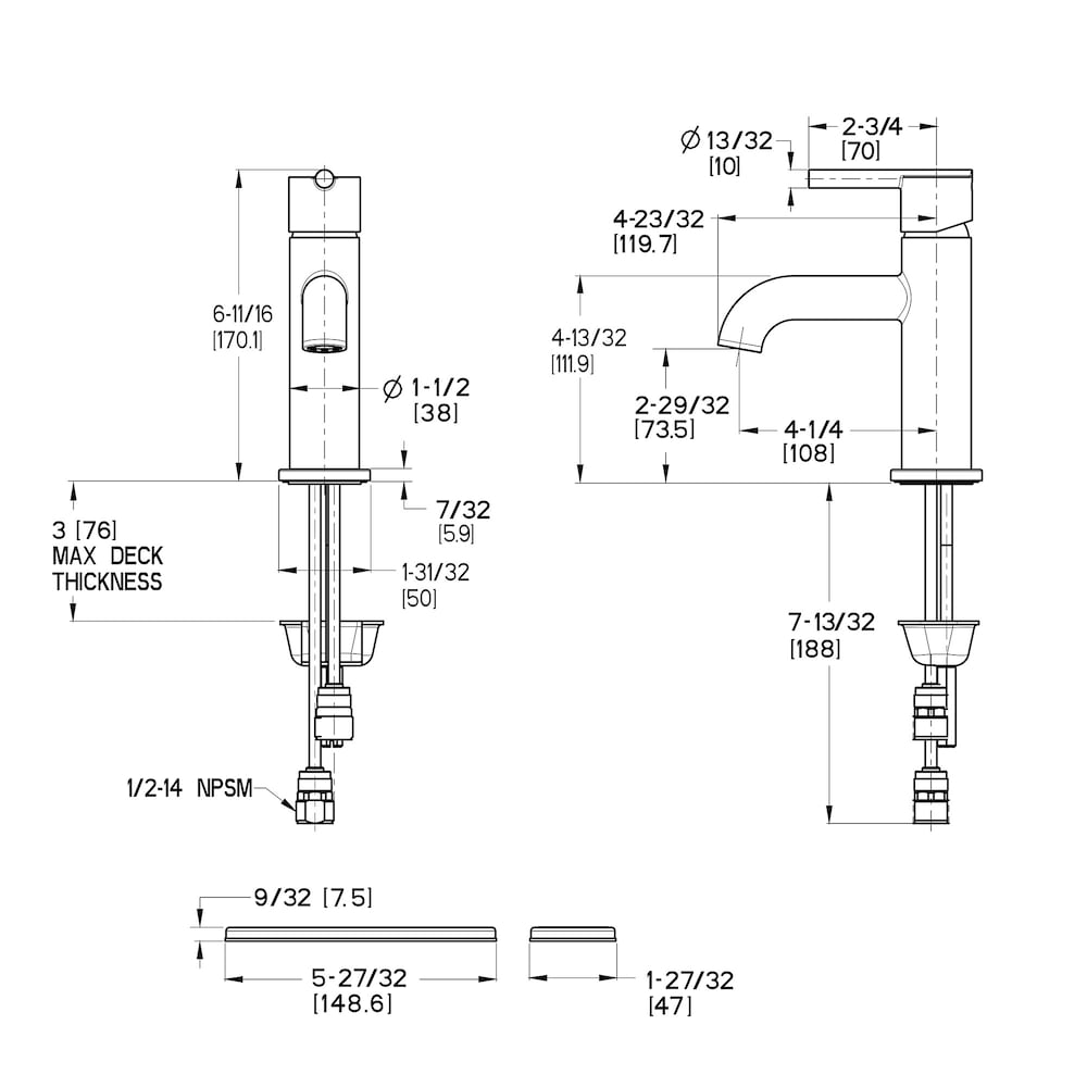 Fullerton Single Handle 1 or 3 Hole Polished Chrome Bathroom Sink Faucet/Tap
