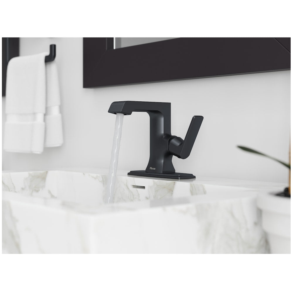 Robinet de lavabo de salle de bain noir mat à poignée unique Penn à 1 ou 3 trous