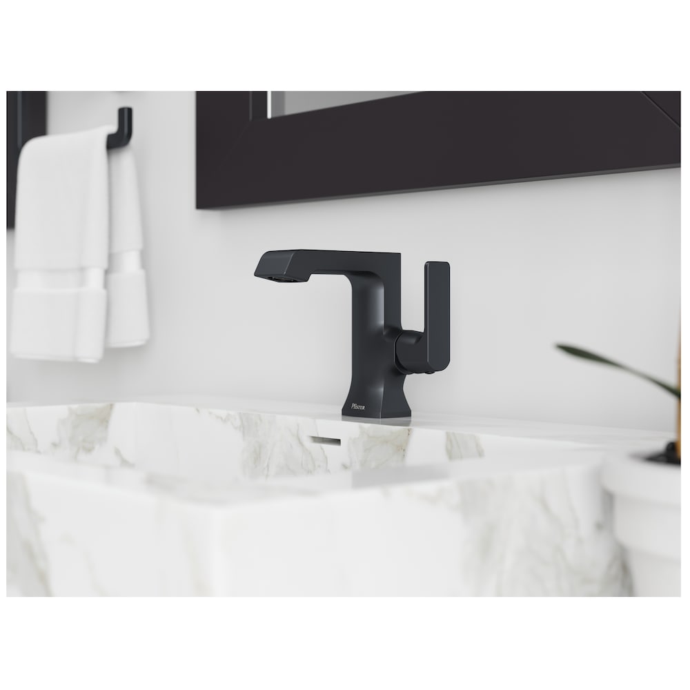 Robinet de lavabo de salle de bain noir mat à poignée unique Penn à 1 ou 3 trous