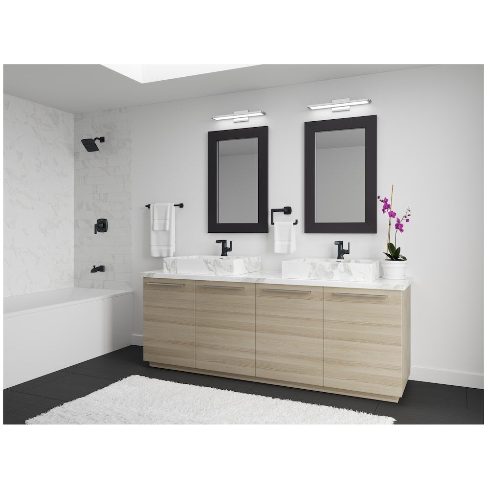 Robinet de lavabo de salle de bain noir mat à poignée unique Penn à 1 ou 3 trous