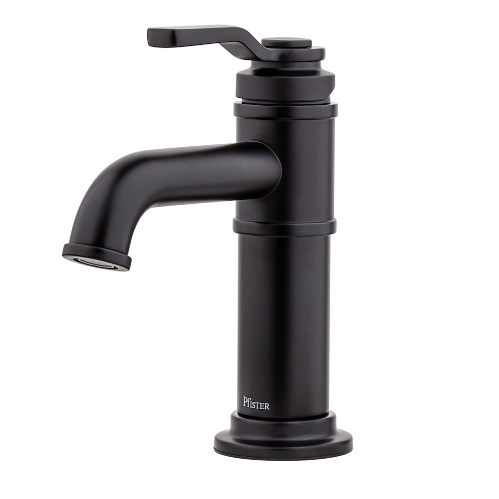 Robinet de lavabo de salle de bain Breckenridge à poignée unique, 1 ou 3 trous, noir mat