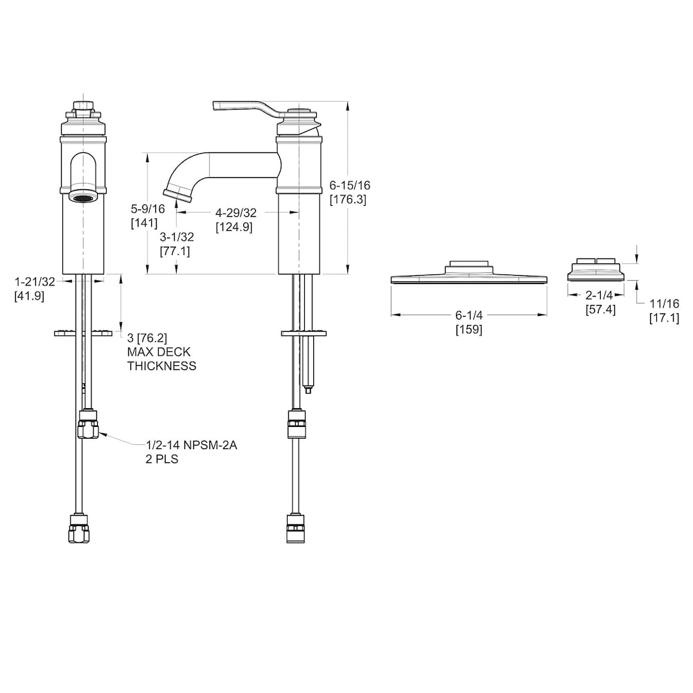 Robinet de lavabo de salle de bain Breckenridge à poignée unique, 1 ou 3 trous, noir mat