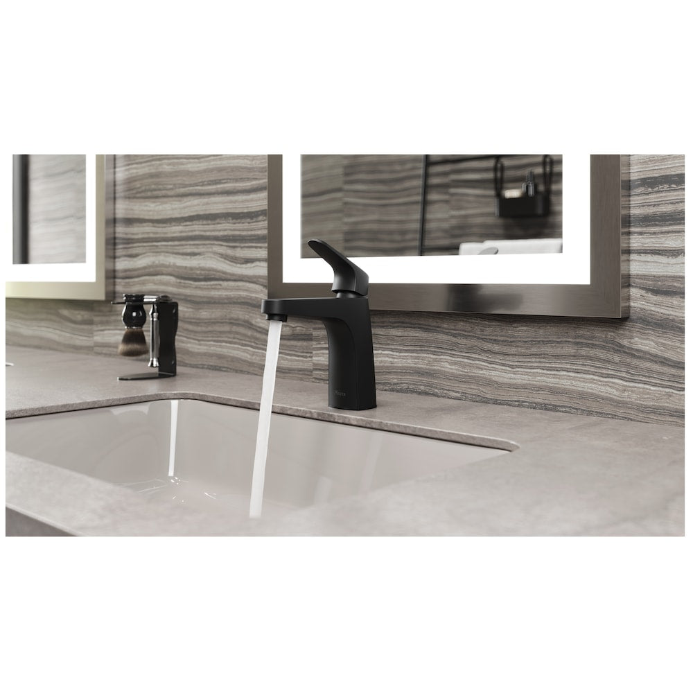 Robinet de lavabo de salle de bain noir mat à poignée unique Matlock à 1 ou 3 trous