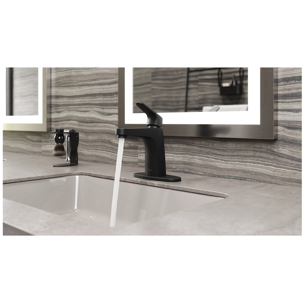 Robinet de lavabo de salle de bain noir mat à poignée unique Matlock à 1 ou 3 trous