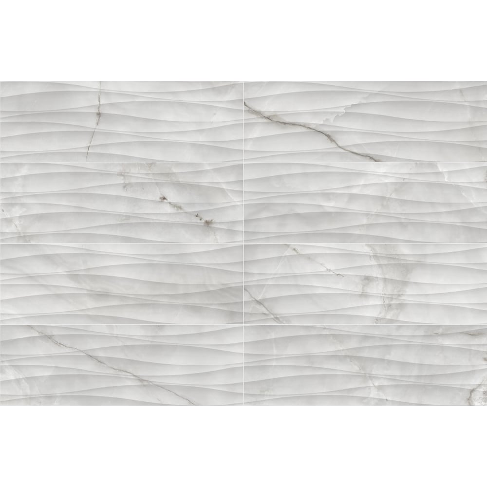 12-inch x 36-inch Raffino Onyx Suave Curva Matte Rectified Ceramic Wall Tile (14.53 sq.ft. / case)