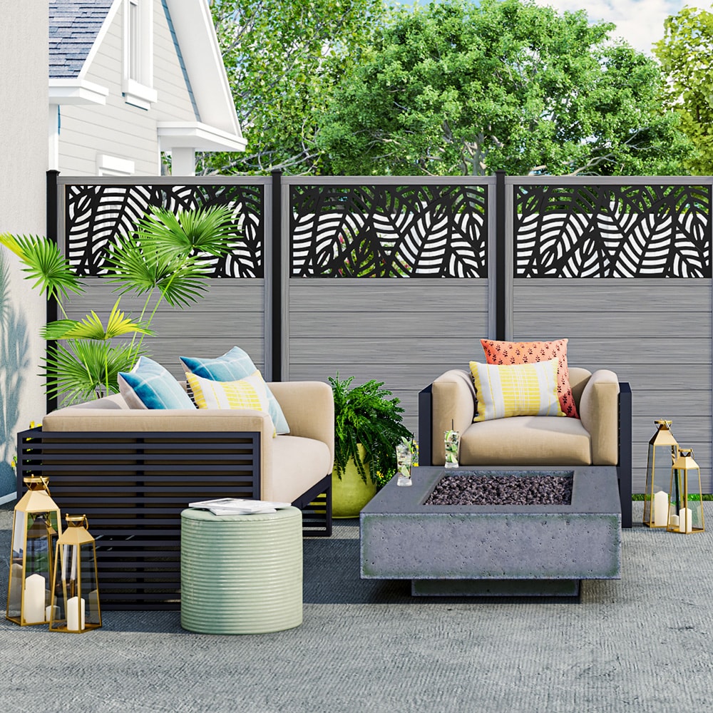 4' x 6' Vinyl Prvacy Fence Panel for 2'x4' Decoratave Panel Insert Driftwood Grey