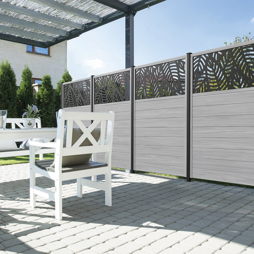 4' x 6' Vinyl Prvacy Fence Panel for 2'x4' Decoratave Panel Insert Driftwood Grey