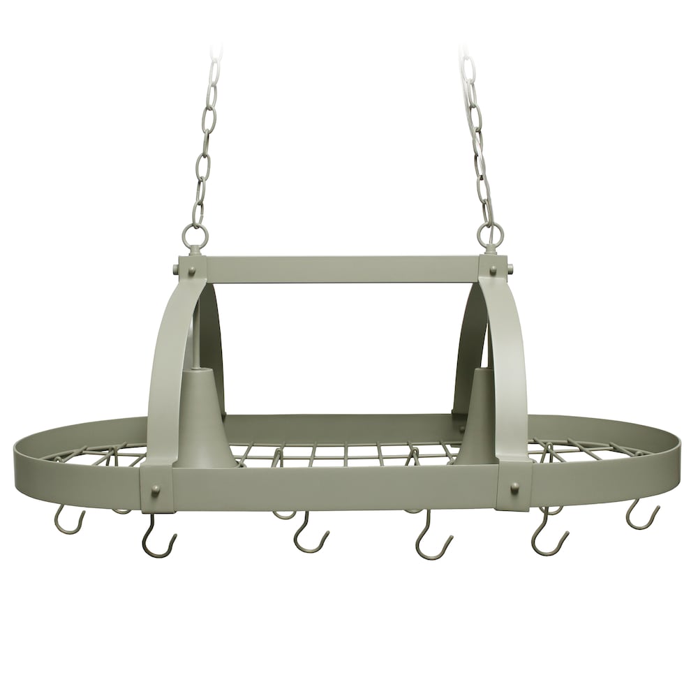 35.5 inch Slate 2 Light Kitchen Pot Rack with Downlights