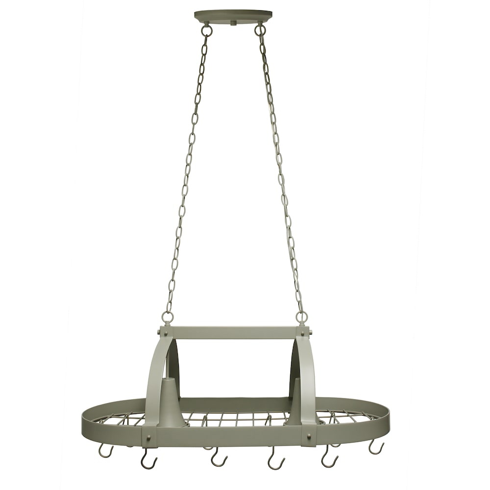 35.5 inch Slate 2 Light Kitchen Pot Rack with Downlights