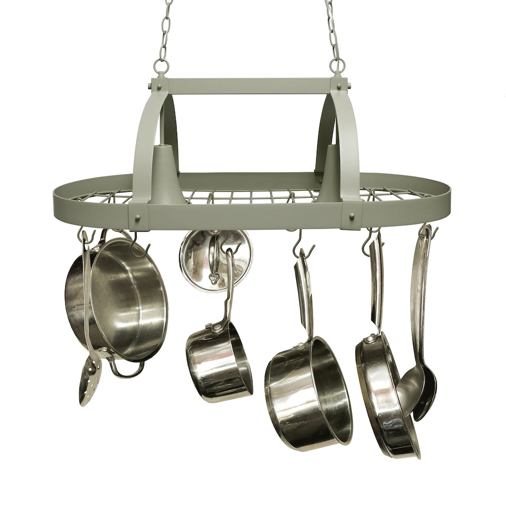 35.5 inch Slate 2 Light Kitchen Pot Rack with Downlights