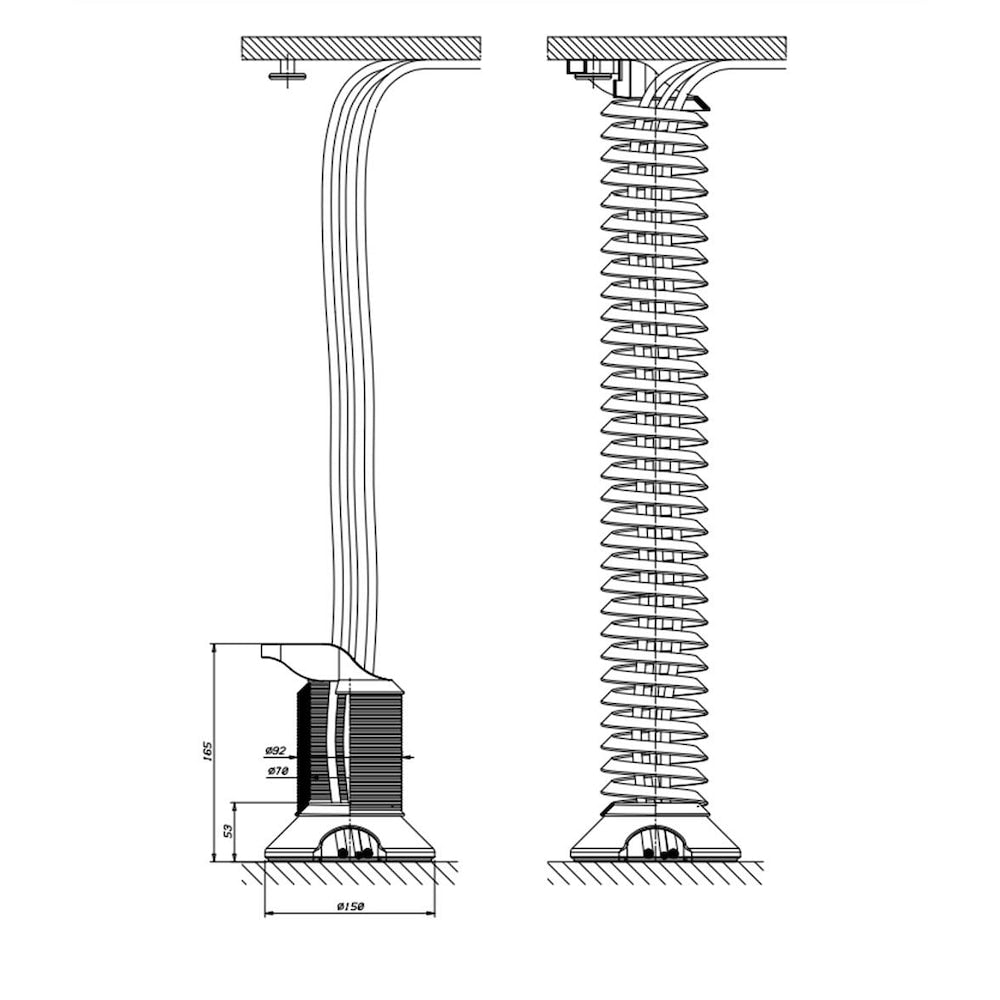 30 in to 84 in (762 mm to 2130 mm) Cable Management Spine, Silver