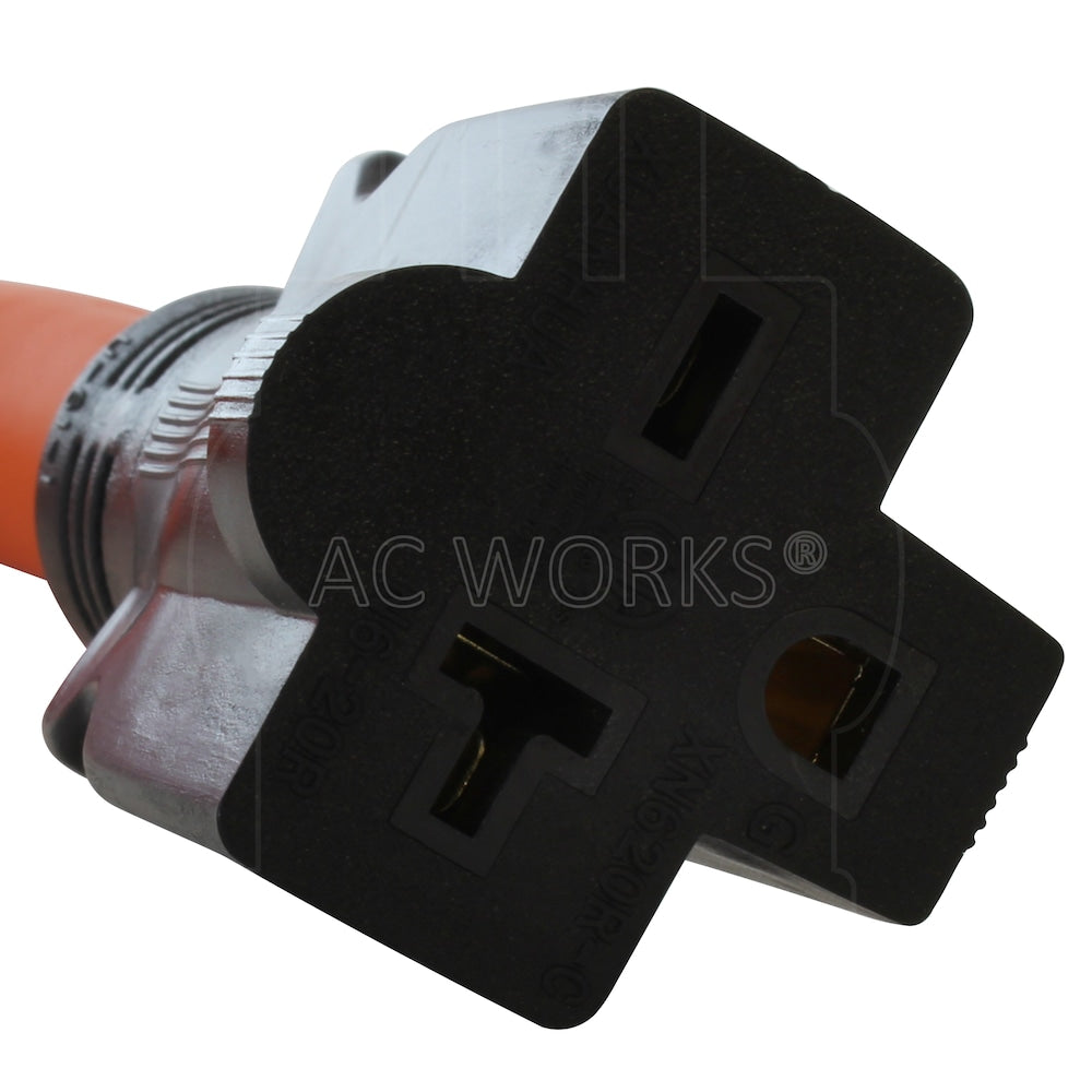 1FT 30A 3-Prong 6-30P Commercial HVAC Plug to 6-15/20 Outlet
