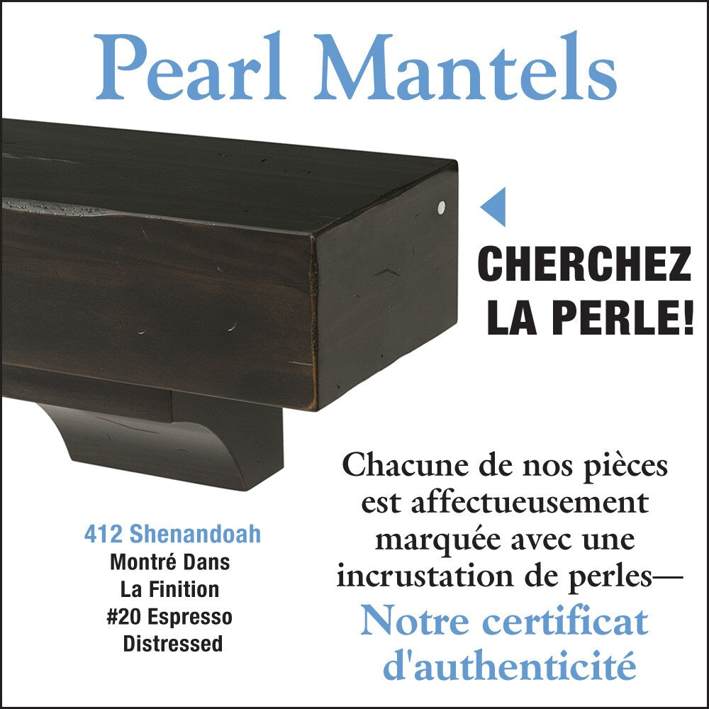 Étagère ou étagère de cheminée Shenandoah de 48 po avec finition rustique vieillie espresso