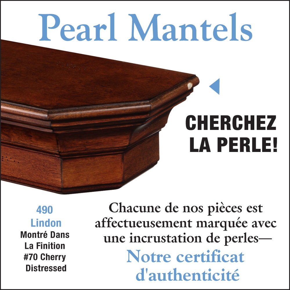 Étagère ou étagère de cheminée Lindon de 48 po, finition cerisier vieilli