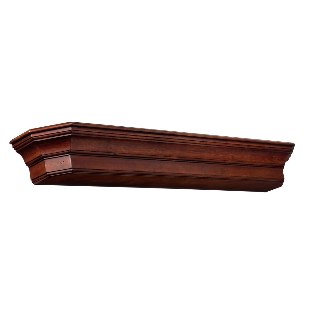 Étagère ou étagère de cheminée Lindon 72" finition cerisier vieilli