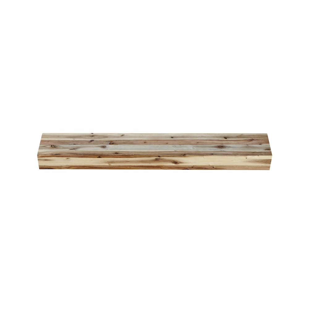 Acacia 48" Shelf or Mantel Shelf with Natural Finish and Distressing