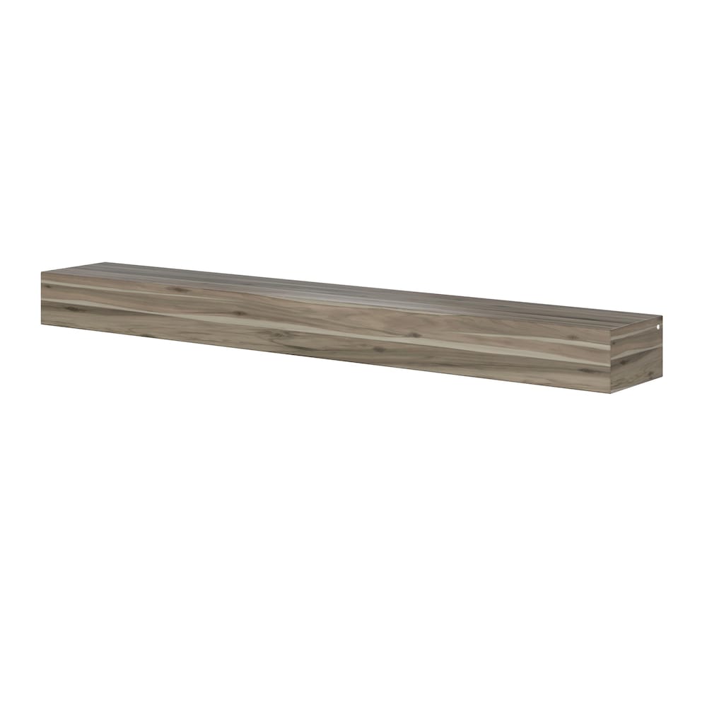Acacia 48" Shelf or Mantel Shelf with Weathered Gray Finish and Natural Distressing