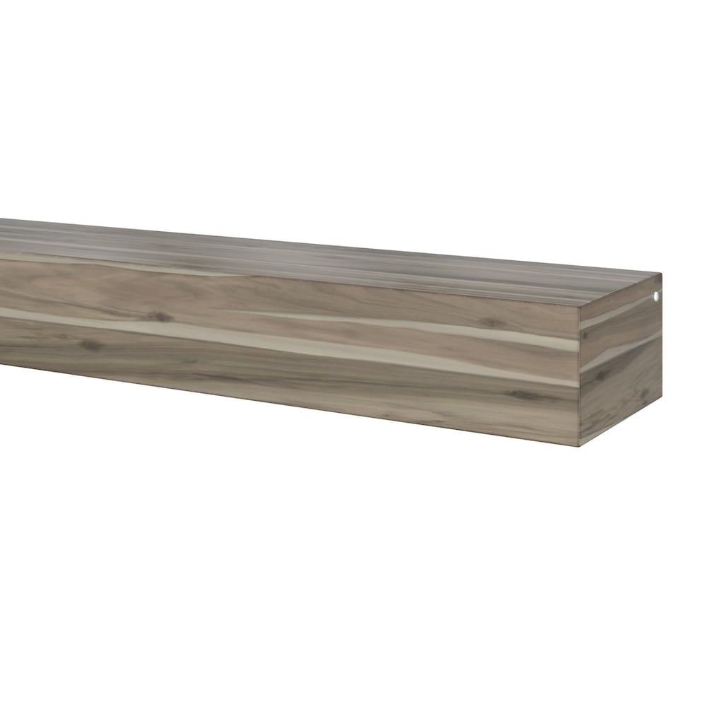Acacia 48" Shelf or Mantel Shelf with Weathered Gray Finish and Natural Distressing