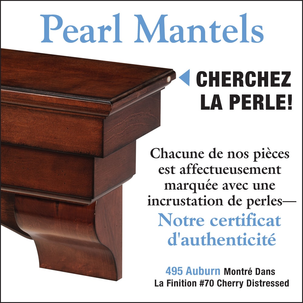L'étagère ou étagère de cheminée Auburn de 60 po avec finition vieillie en cerisier