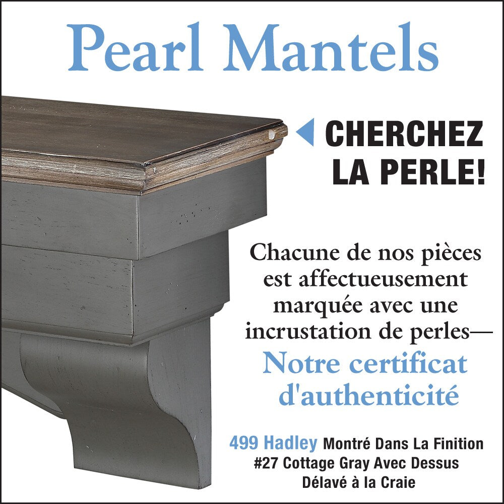 L'étagère ou étagère de cheminée Hadley 60" au fini vieilli Cottage