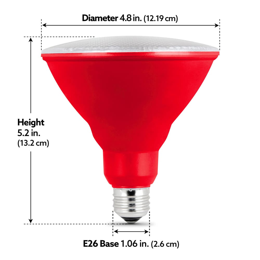 7-Watt PAR38 E26 Base Red Non-Dimmable Reflector LED Light Bulb (4-Pack)