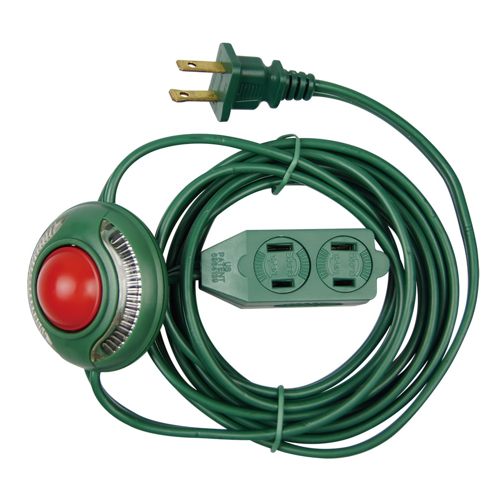 6 ft. 16 Gauge 13 Amps Indoor Light Duty 3-Outlet Extension Cord with Footswitch, Green