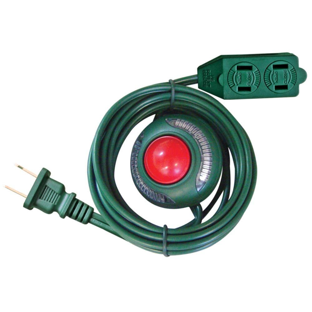 6 ft. 16 Gauge 13 Amps Indoor Light Duty 3-Outlet Extension Cord with Footswitch, Green