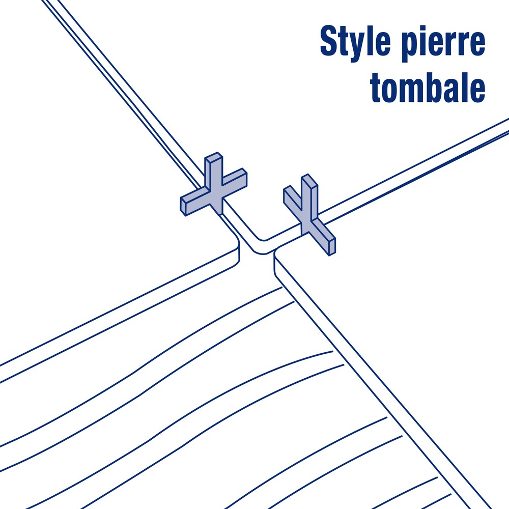 Espaceurs de carrelage de style dur sans rinçage de 1/16 po (paquet de 1 500)