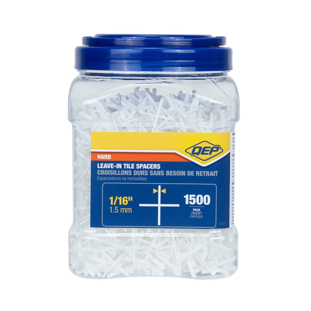 Espaceurs de carrelage de style dur sans rinçage de 1/16 po (paquet de 1 500)