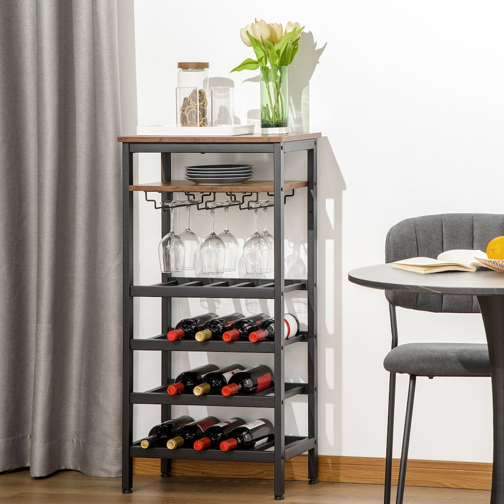 Freestanding Wine Rack, 20-bottle Wine Bar Cabinet, Barker's Rack