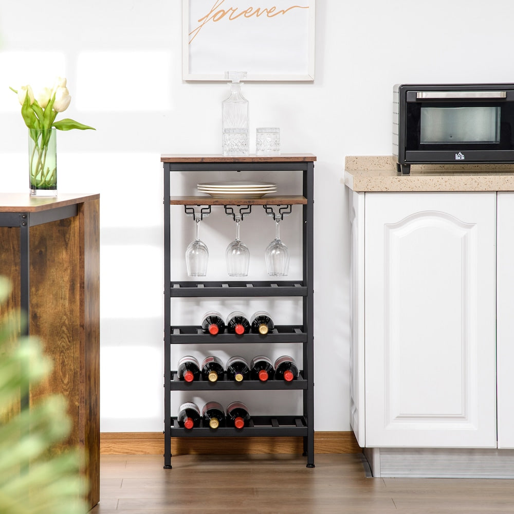 Freestanding Wine Rack, 20-bottle Wine Bar Cabinet, Barker's Rack