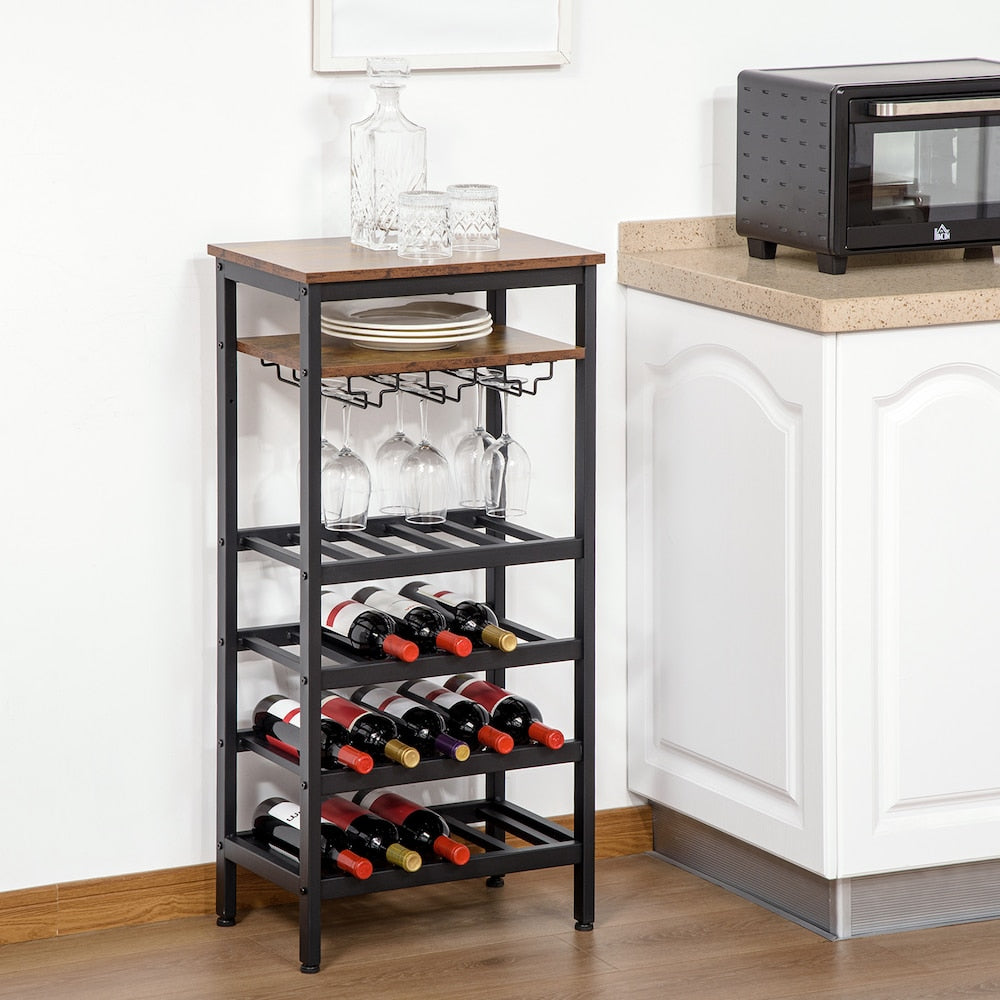 Freestanding Wine Rack, 20-bottle Wine Bar Cabinet, Barker's Rack