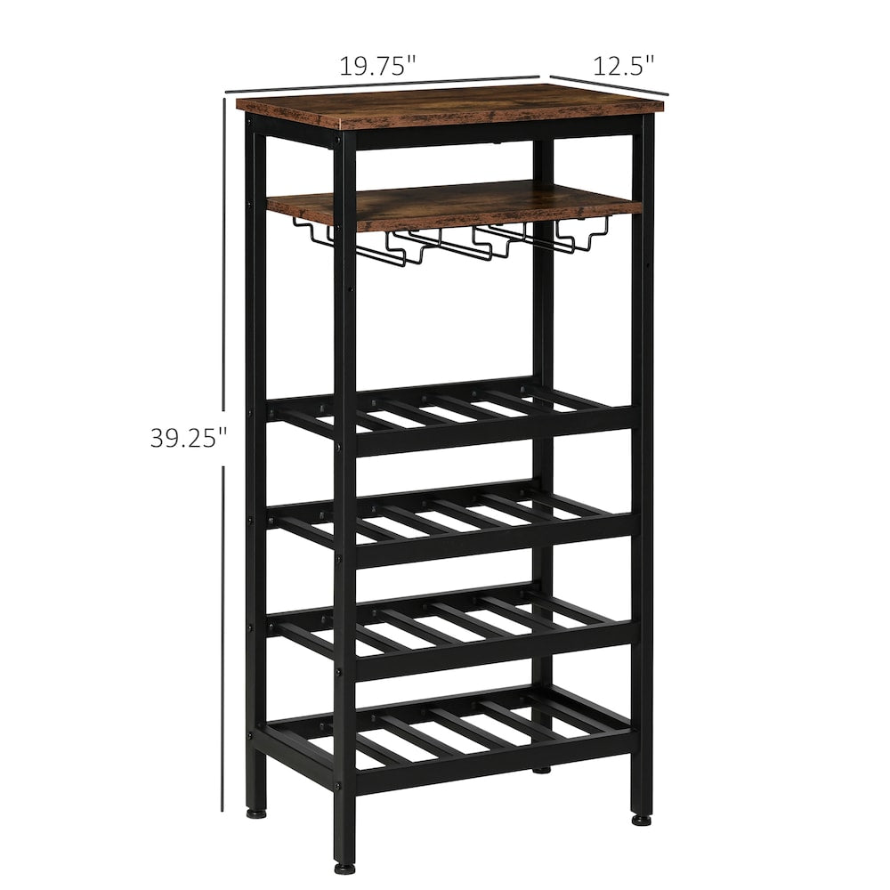 Freestanding Wine Rack, 20-bottle Wine Bar Cabinet, Barker's Rack