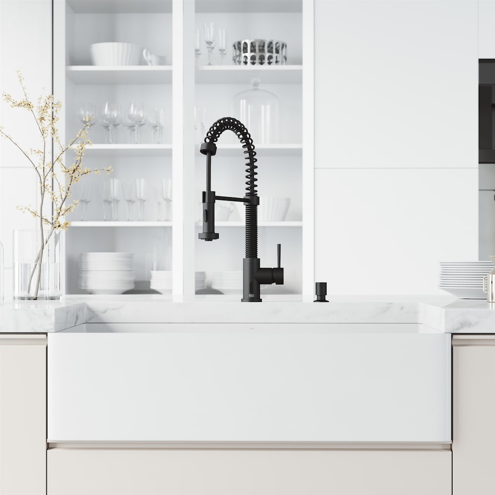 Edison Single-Handle Pull-Down Sprayer Kitchen Faucet with Soap Dispenser and Touchless Sensor in Matte Black