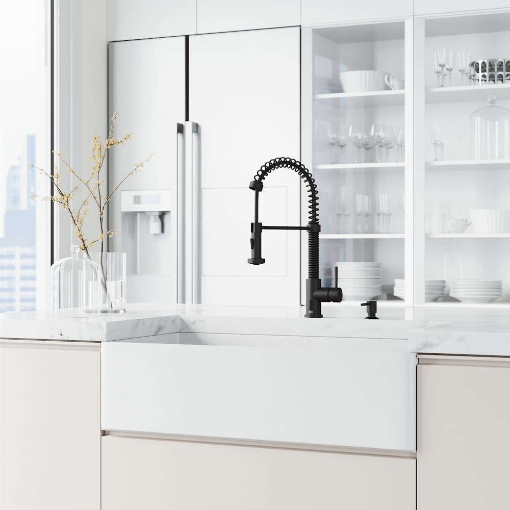Edison Single-Handle Pull-Down Sprayer Kitchen Faucet with Soap Dispenser and Touchless Sensor in Matte Black