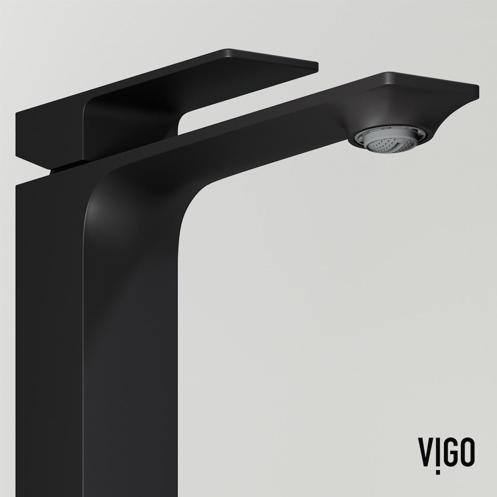 Dunn Single Hole Single-Handle Vessel Bathroom Faucet in Matte Black
